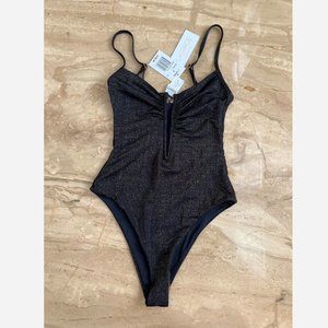 L*Space Shimmer Roxanne One Piece Swimsuit in Black NWT
